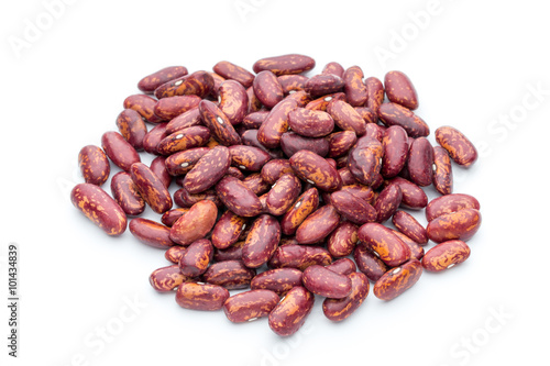Red beans isolated on the white.