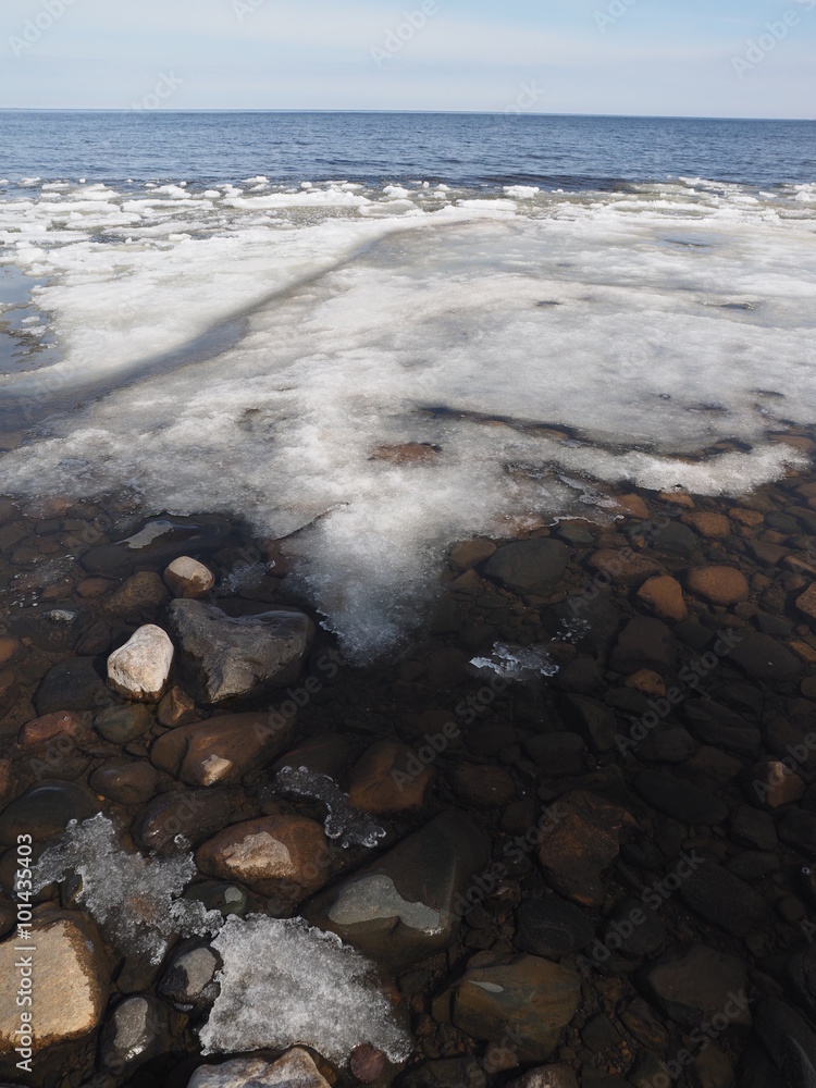 stones and ice on the lake stones and ice on the lake