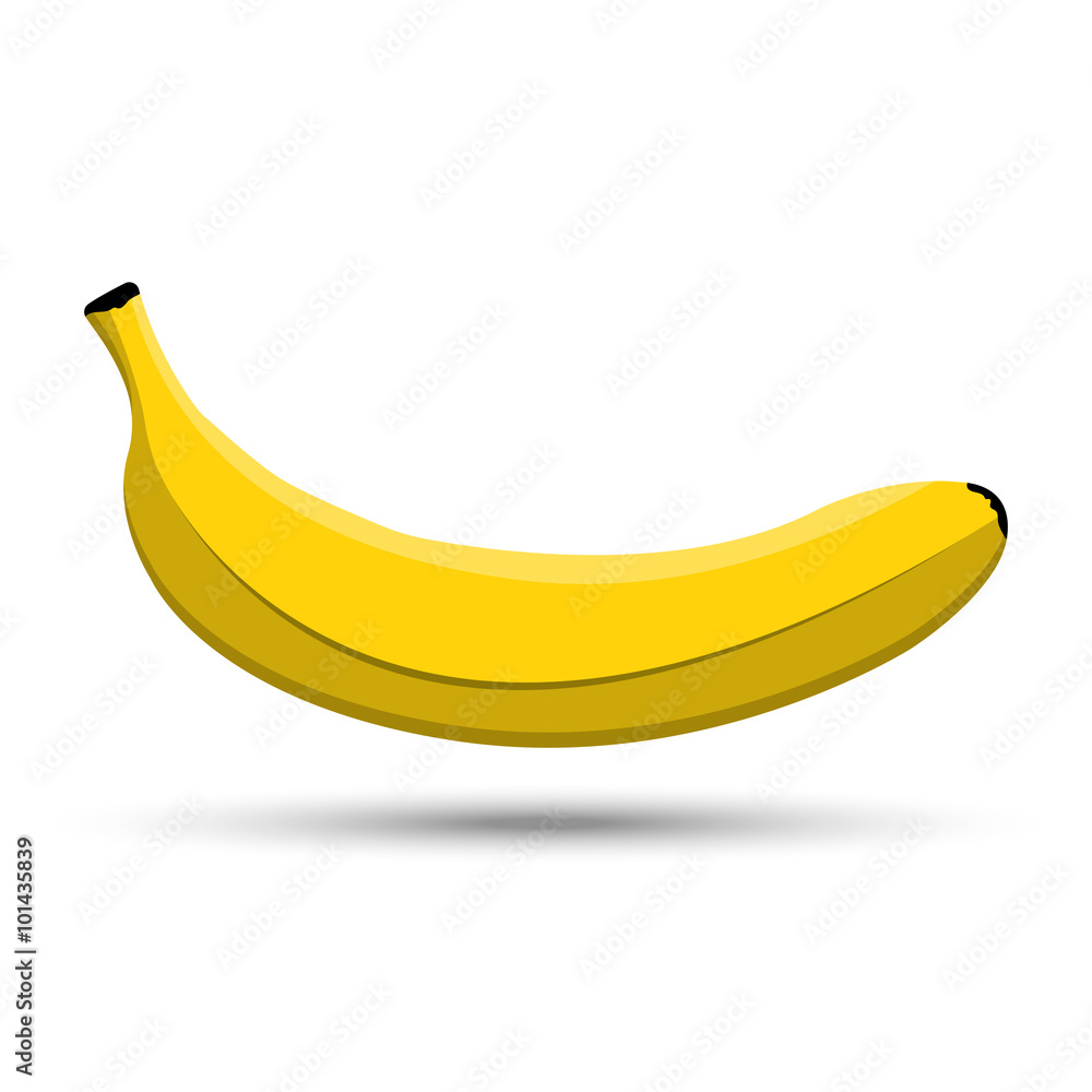 Single vector banana on white background
