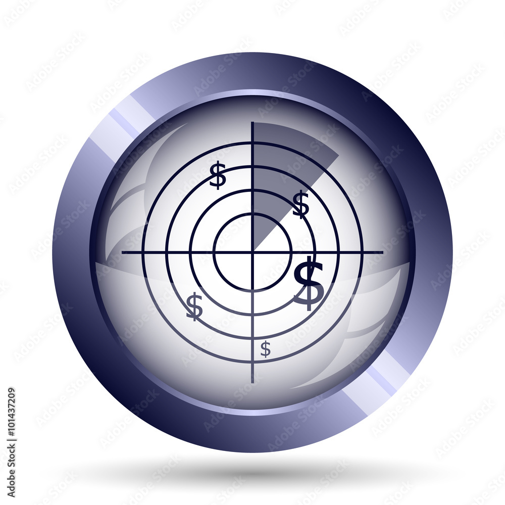 Radar searching money icon Radar searching money icon