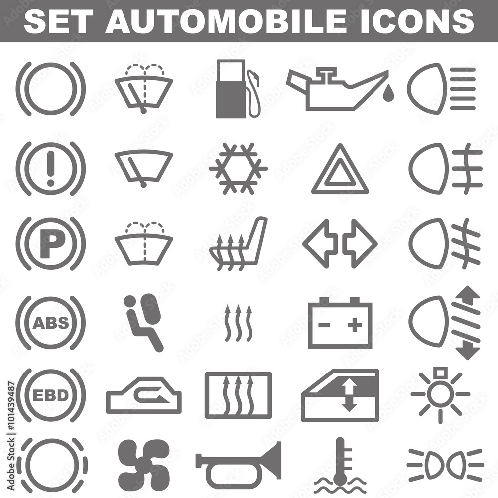 Set of automobile icons. Vector image. Set of automobile icons. Vector image.