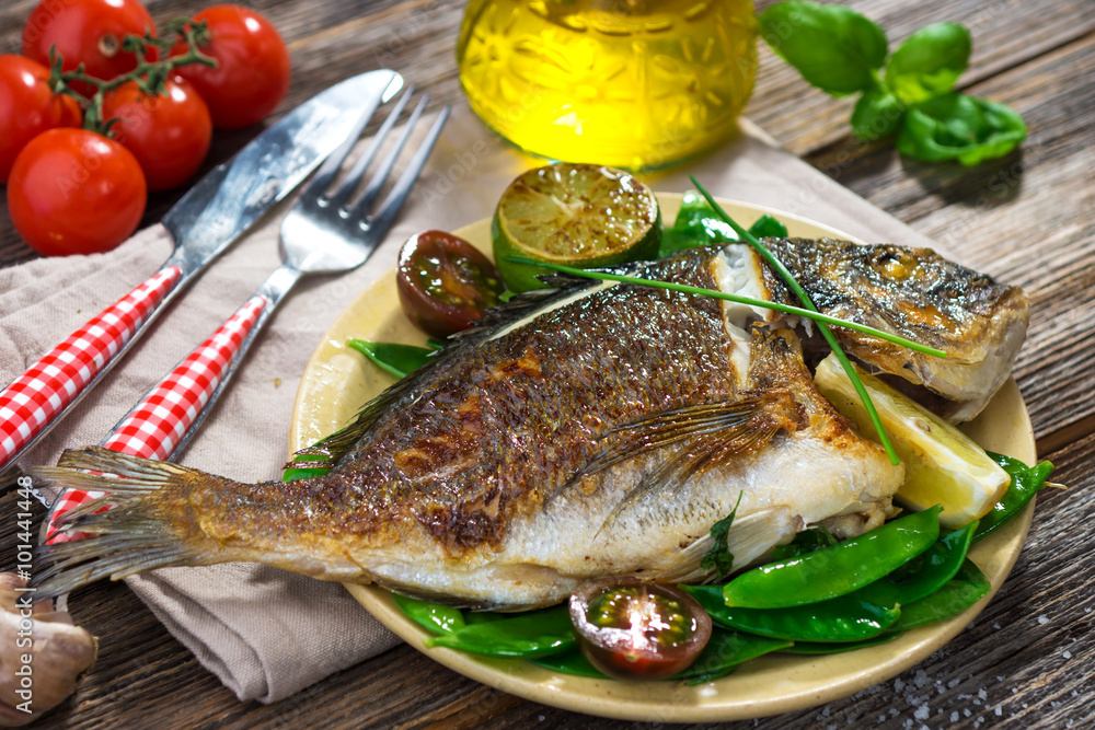 Grilled sea bream fish Grilled sea bream fish