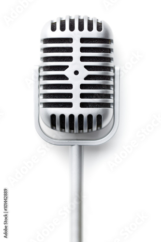 vintage silver microphone