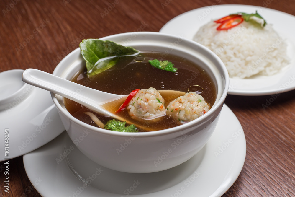 Soup with meatballs. Soup with meatballs.