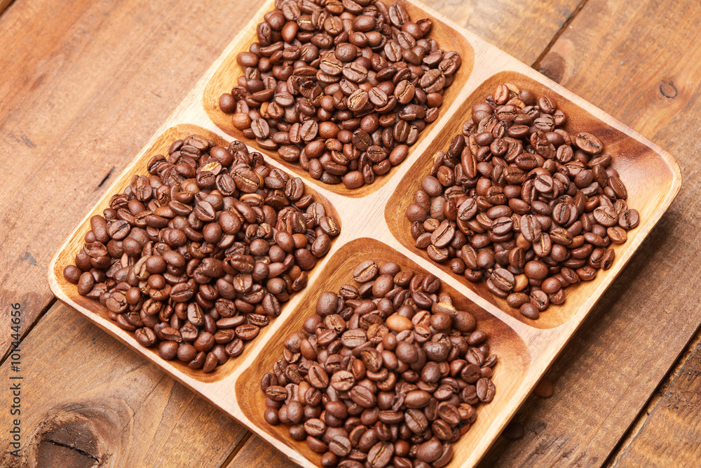 coffee beans on a platter coffee beans on a platter