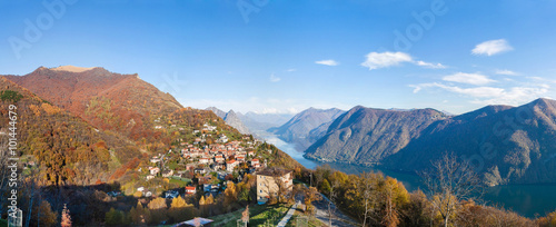 Panoramic view on Monte Bre, Lugano, Switzerland