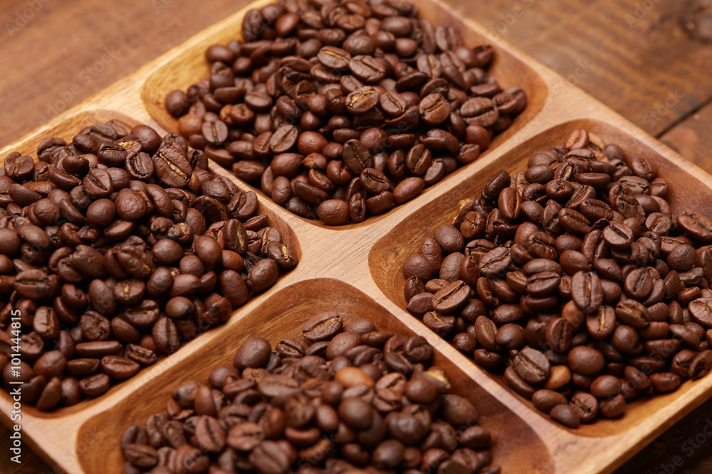 coffee beans on a platter coffee beans on a platter