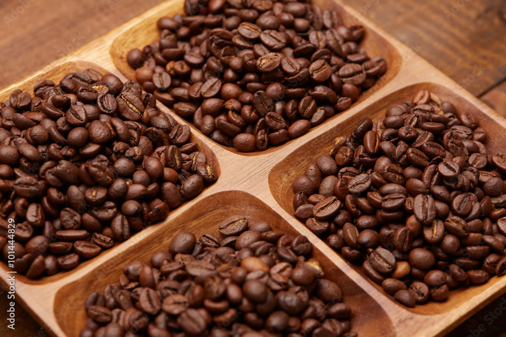 coffee beans on a platter coffee beans on a platter
