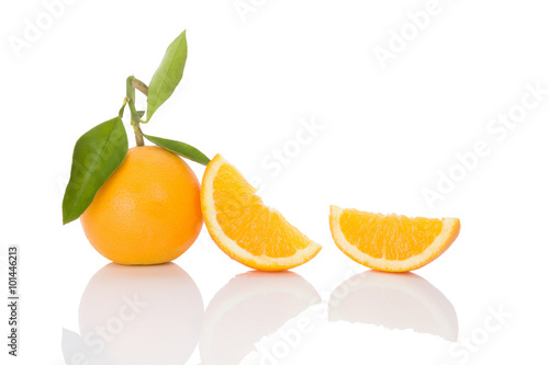 Delicious oranges isolated on white.