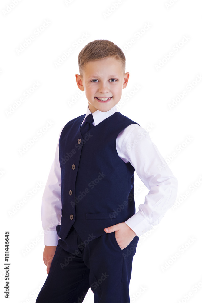 Portrait of a schoolboy isolated on white background Portrait of a schoolboy isolated on white background