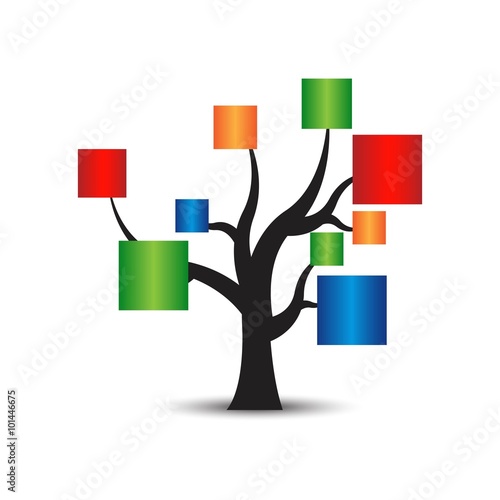 vector logo tree abstract