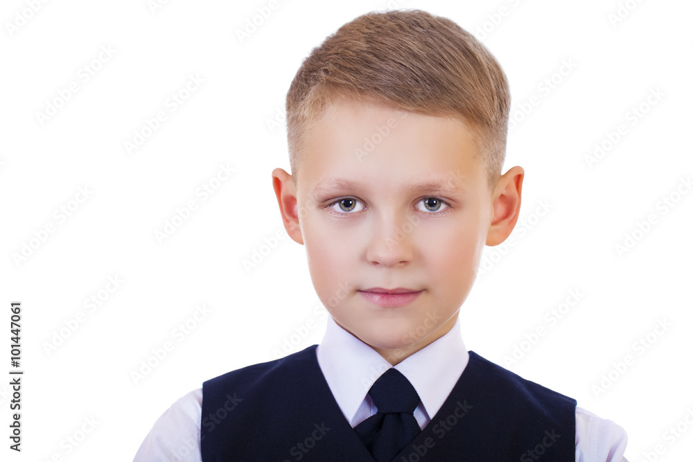 Portrait of a schoolboy isolated on white background Portrait of a schoolboy isolated on white background