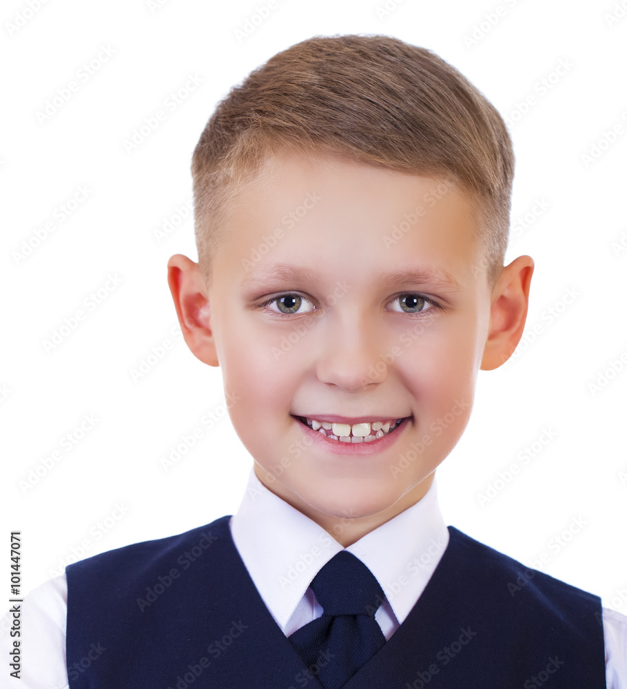 Portrait of a schoolboy isolated on white background Portrait of a schoolboy isolated on white background