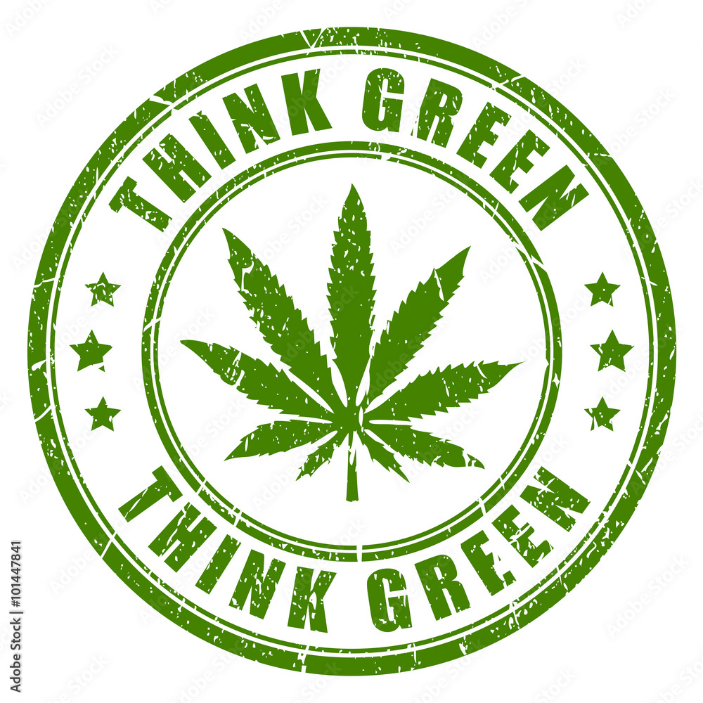 Think green cannabis stamp Think green cannabis stamp