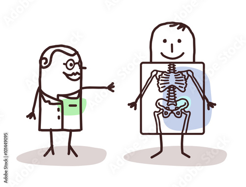cartoon radiologist with patient
