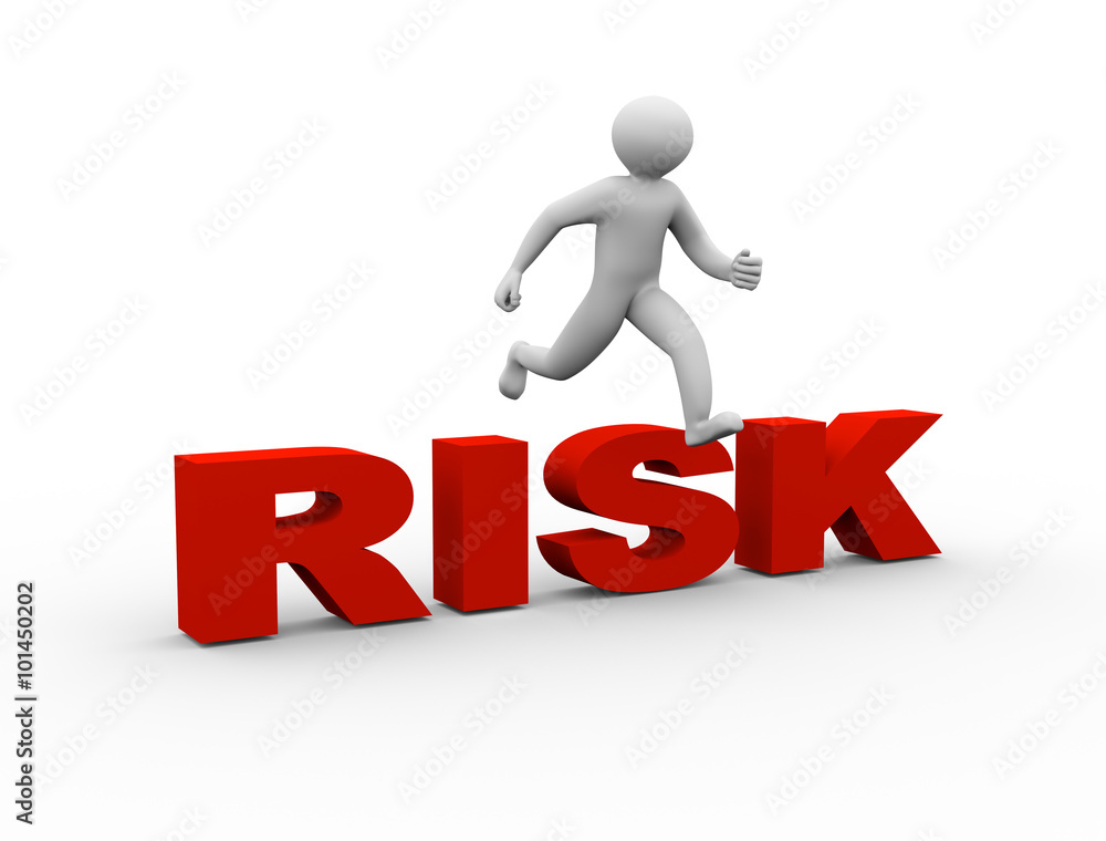 3d man jumping over risk 3d man jumping over risk