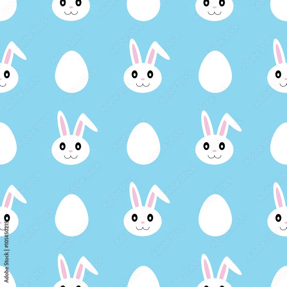 Seamless easter pattern with eggs and bunnies Seamless easter pattern with eggs and bunnies