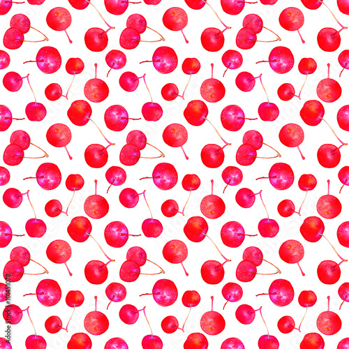Mini apples. Seamless pattern with hand-drawn fruits - little miniapple.