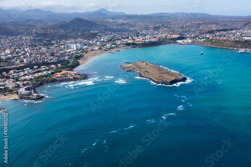 Aerial view of Praia city in Santiago - Capital of Cape Verde Is photo