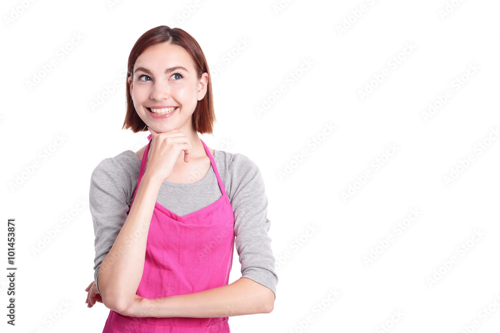 Happy young woman housewife Happy young woman housewife