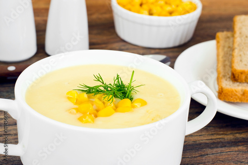 Soup of Mashed Potato with Corn
