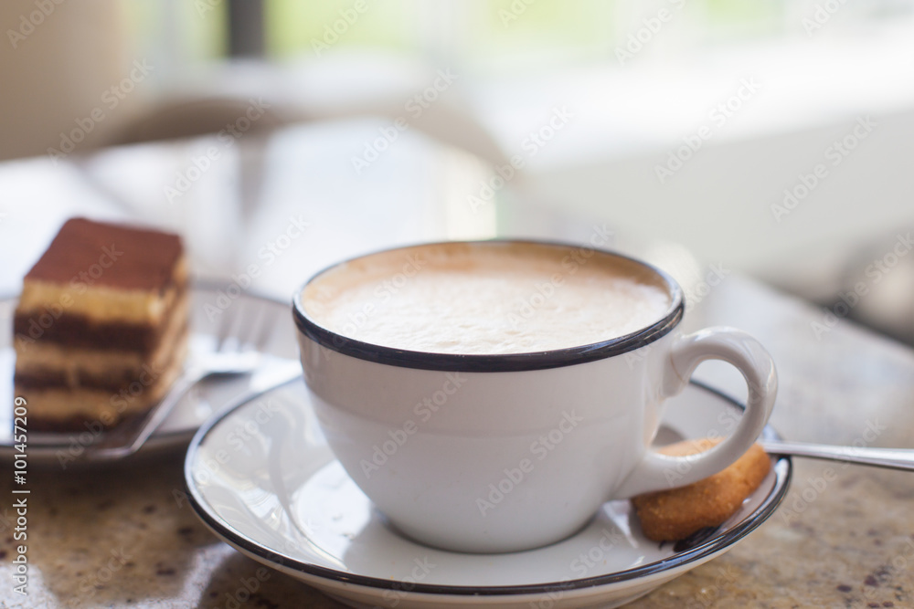 Cup of cappuccino, selective focus Cup of cappuccino, selective focus
