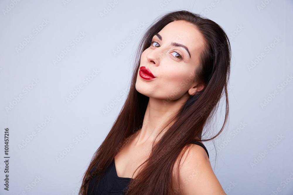Fototapeta premium Sexy brunette with long hair
