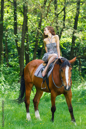 beautiful young girl on horse © BY-_-BY