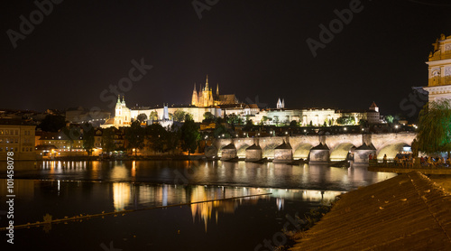 View of Prague from Moldava river - Prague- Czech Republic