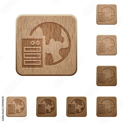 Web hosting wooden buttons