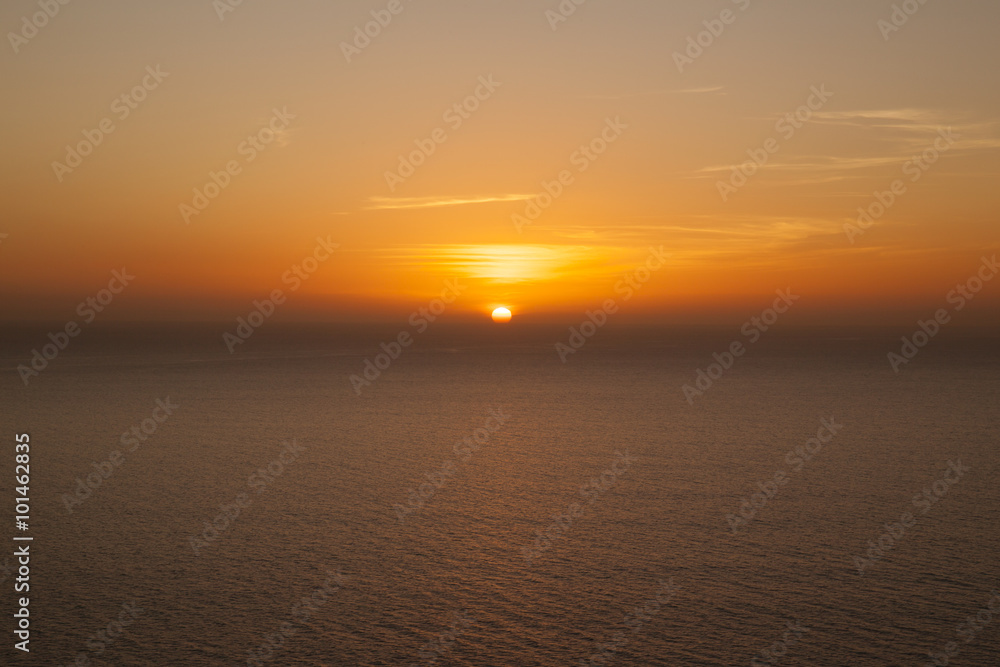 Sunset over North Atlantic Ocean. Taken at Purto Rico, Gran Canaria Island, Spain.