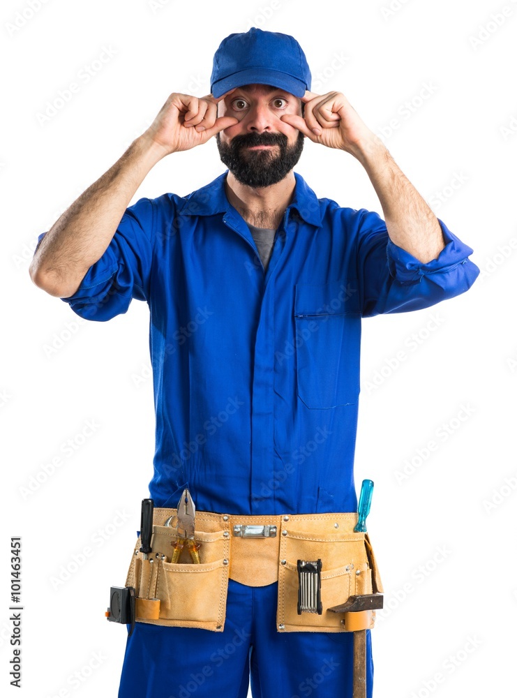 Plumber showing something Plumber showing something