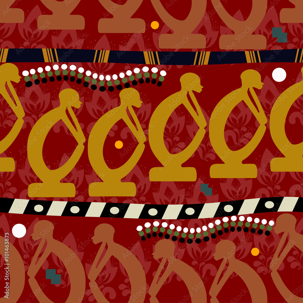 Fotografie African National seamless with Tribal elements