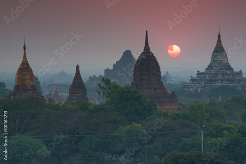 Beautiful sunset at Bagan, Myanmar.