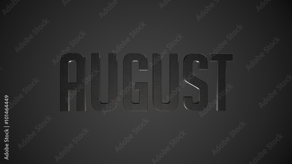 August metallic text for calendar background