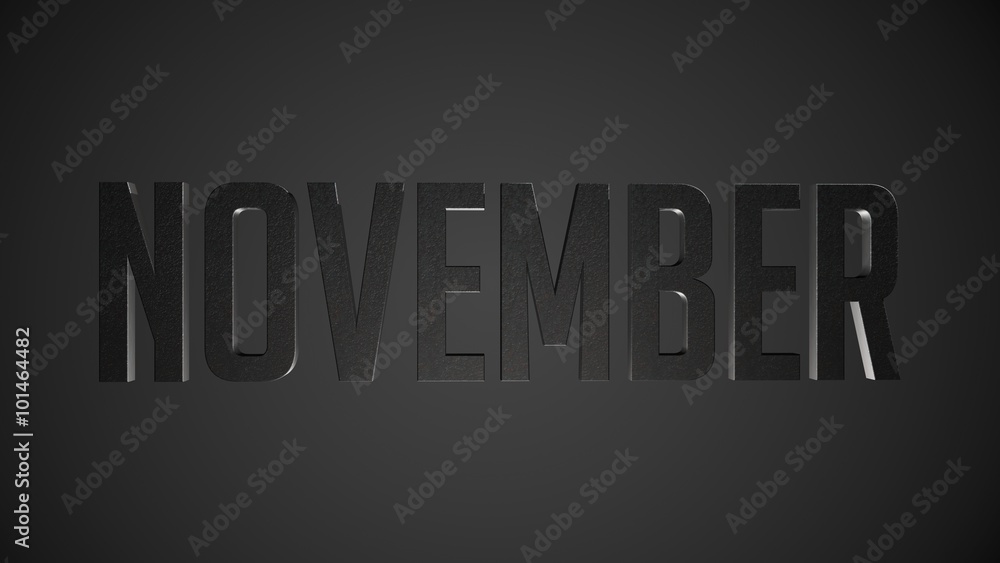 November metallic text for calendar background