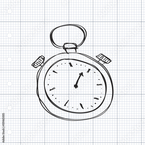 Simple doodle of a stopwatch