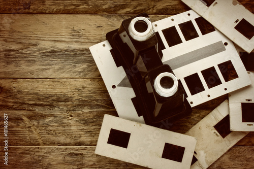 Photography obsolete stereoscope, stereo slides