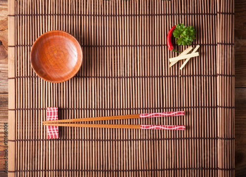 Two chopsticks , background for menu