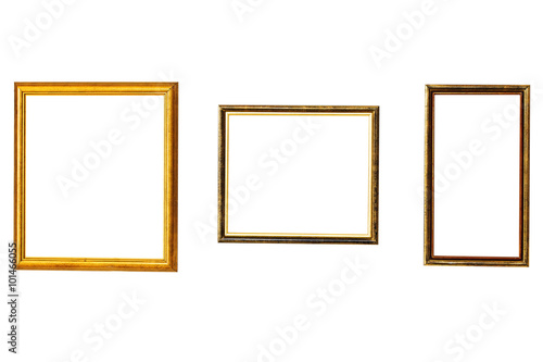 Picture frames on the white wall