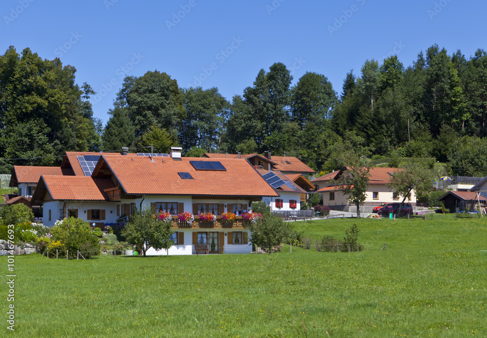 Typische Bayrische Häuser Steingaden,  Oberbayern, Bayern, Deutschland, Europa, ÖffentlicherGrund
