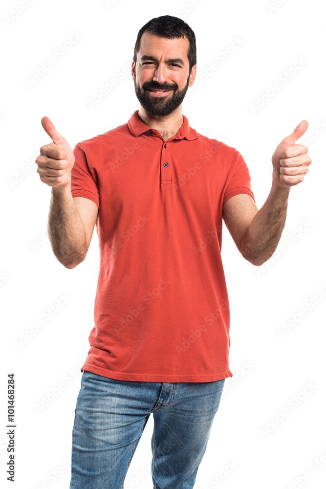 Handsome man with thumb up Handsome man with thumb up