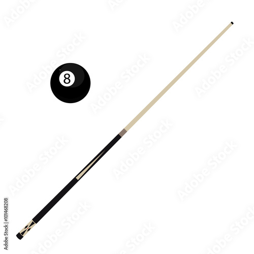 Billiard ball and cue