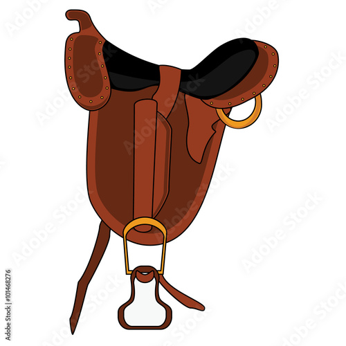 Brown leather saddle