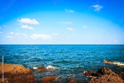 Sea stone and blue sky
