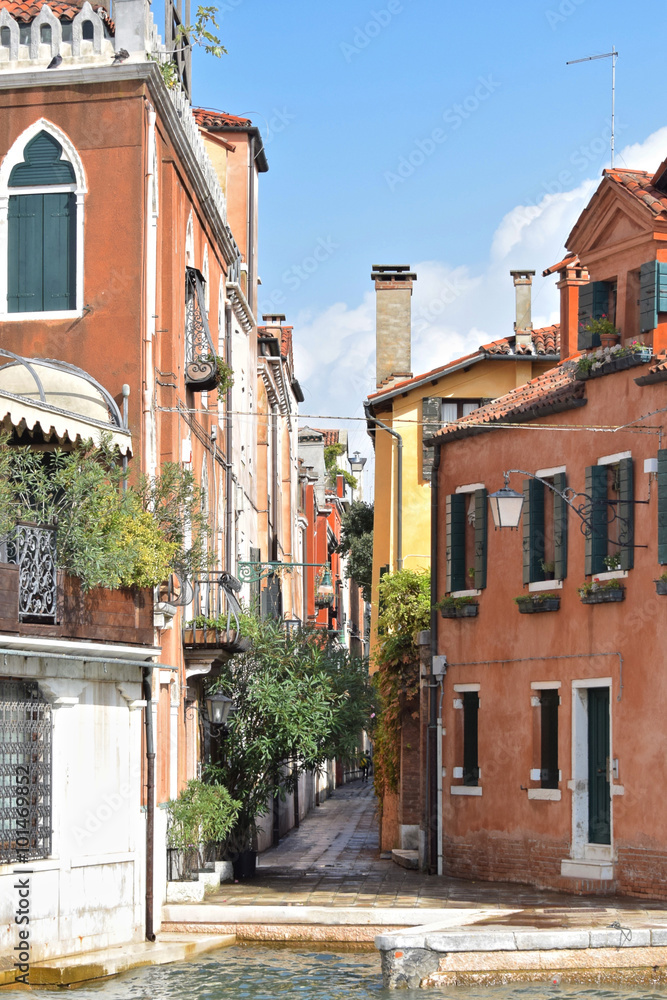 Small stone street in Venice, Italy