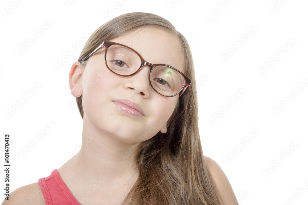  portrait of young girl isolated on white background