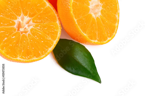 The fresh tangerine isolated on a white background