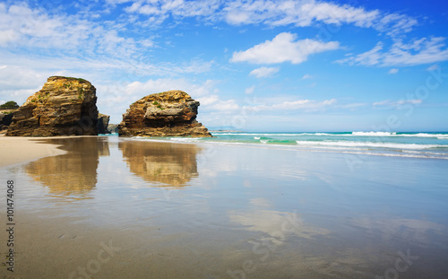 Rocks at beach in summer