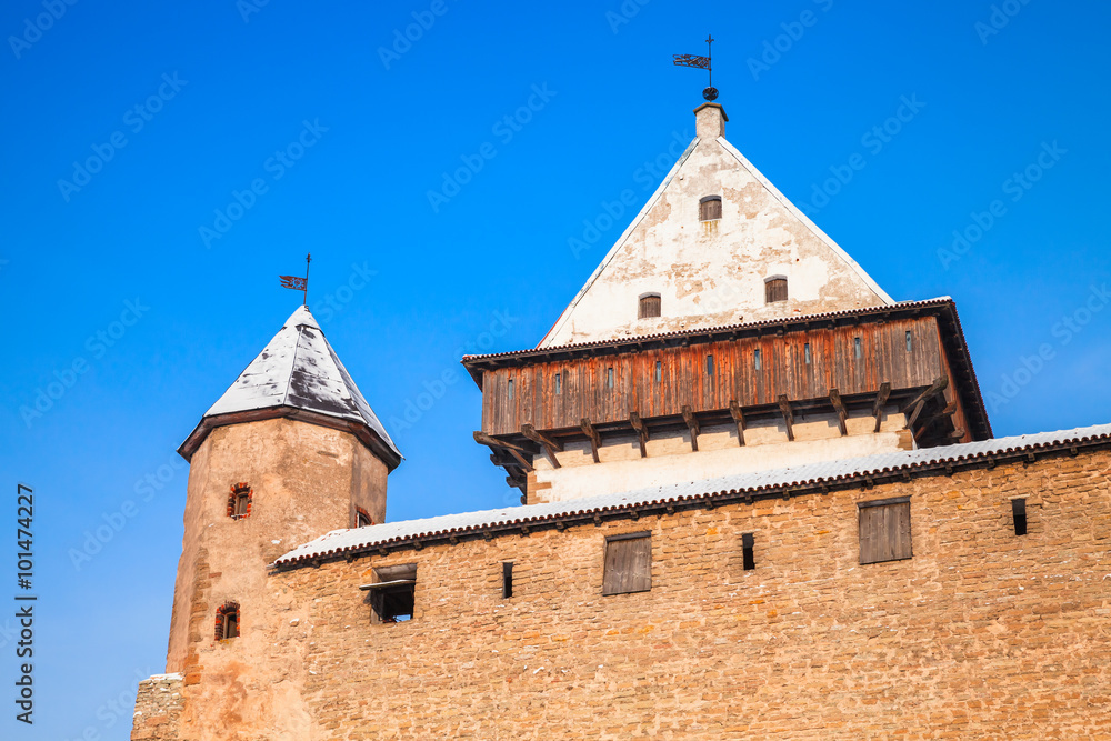 Fototapeta premium Tower and walls of Herman castle in Narva. Estonia